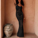 New Style Solid Color Knitting Texture Slip Dress - Piña Colada