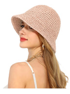 Crochet Straw Bucket Hat - Piña Colada