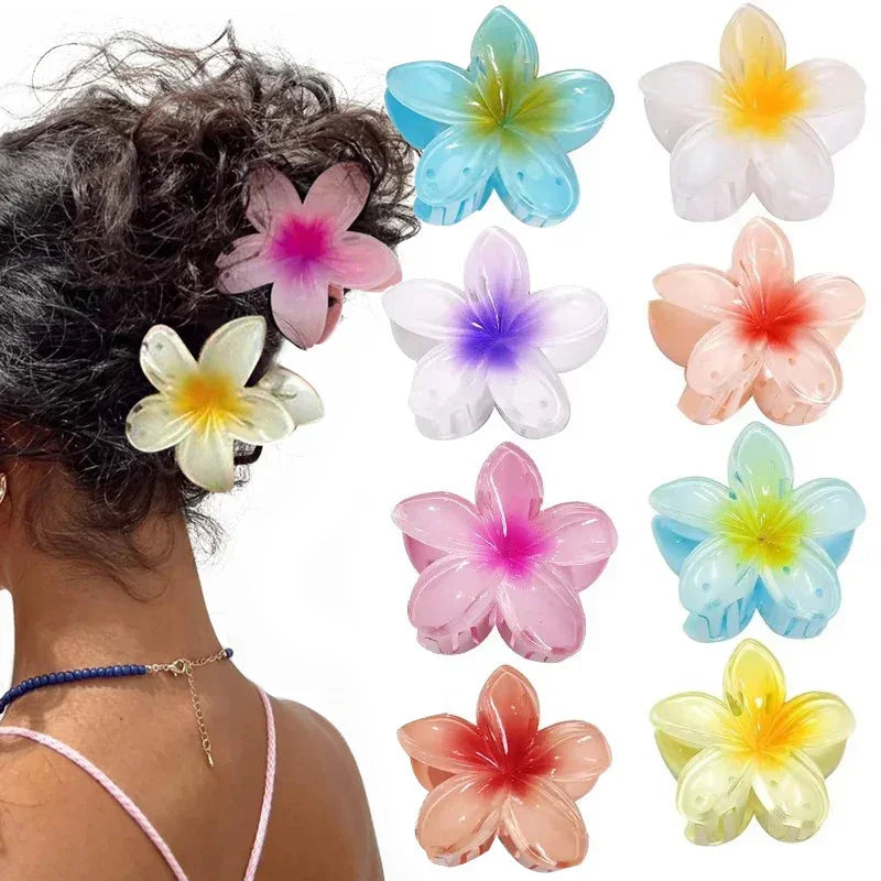 Gradient Hair Clips Women Flower - Piña Colada