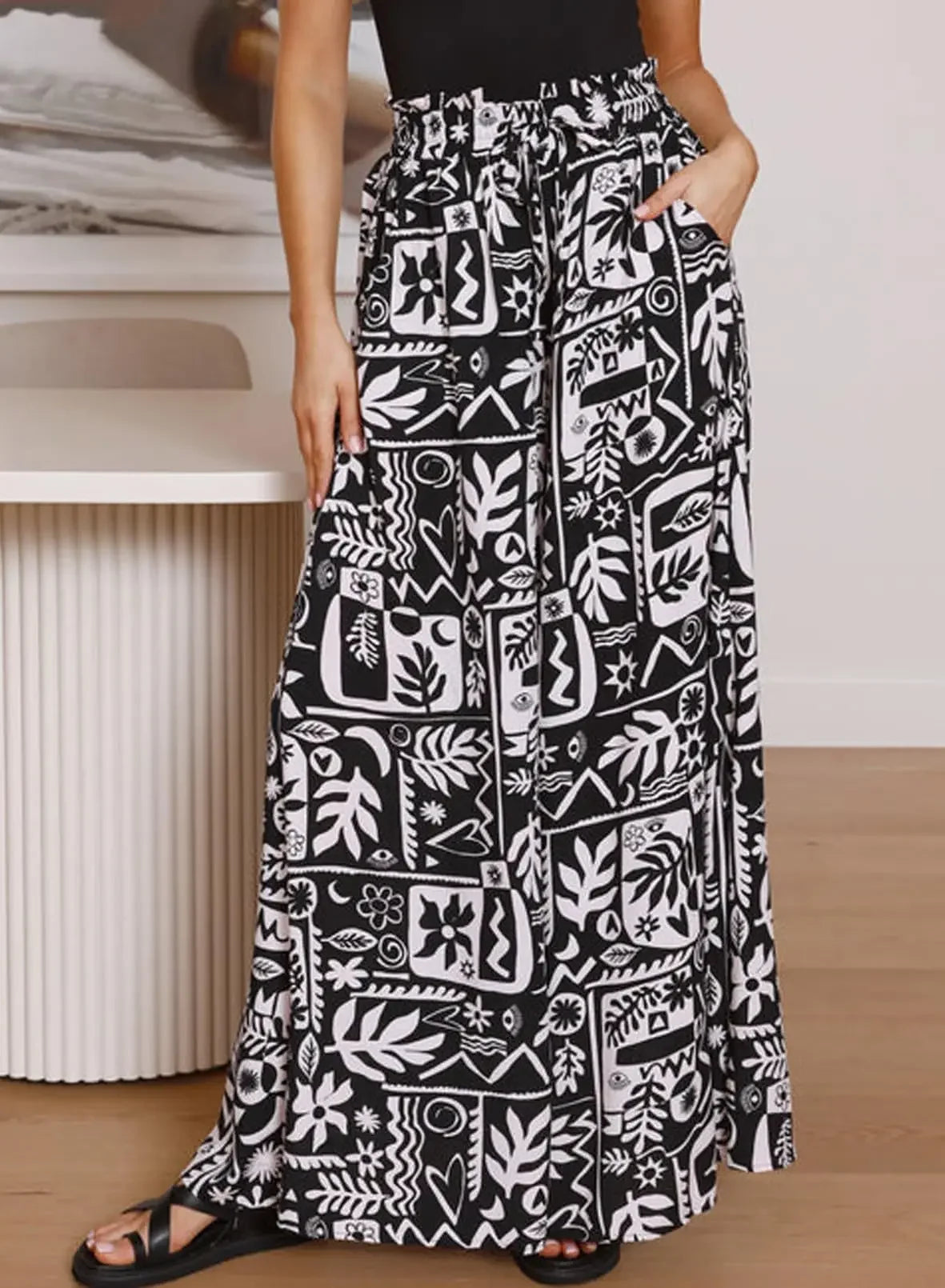 Casual Pants Baggy High-waisted - Piña Colada