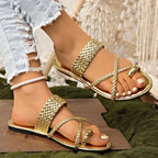 Elegant Flat Gladiator Sandals - Piña Colada