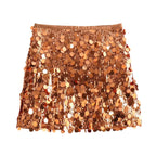 High Waist Sequined Mini Skirt - Piña Colada