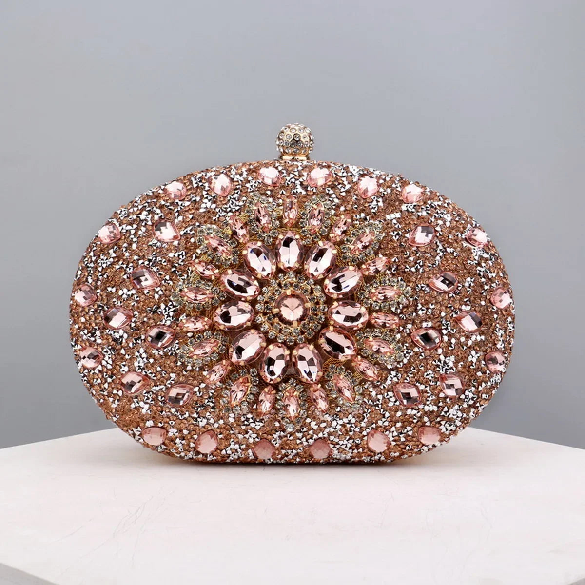 Crystal Floral Evening Clutch - Piña Colada