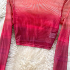 Two Piece Suits O Neck Midi Blouse+High Waist Colorful Bodycon - Piña Colada