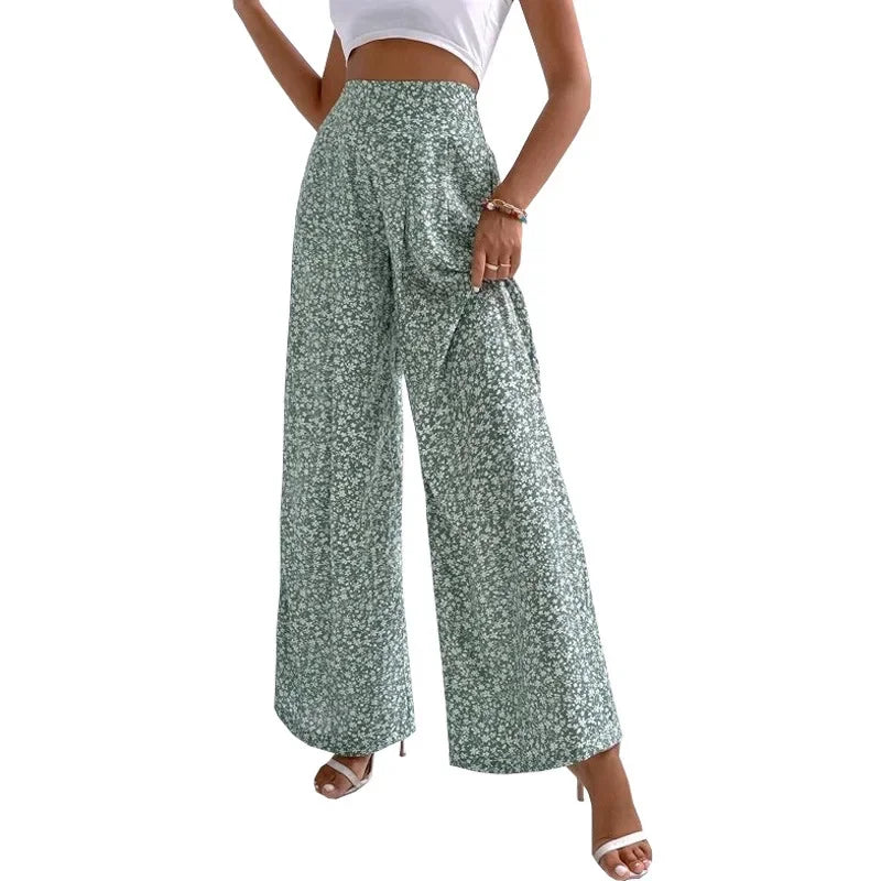 Floral high-waisted pants - Piña Colada