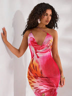 Printed One-Shoulder Maxi Dress - Piña Colada