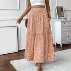 Floral Print Elastic Waist Loose - Piña Colada