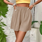 Women High Waist Solid Shorts - Piña Colada