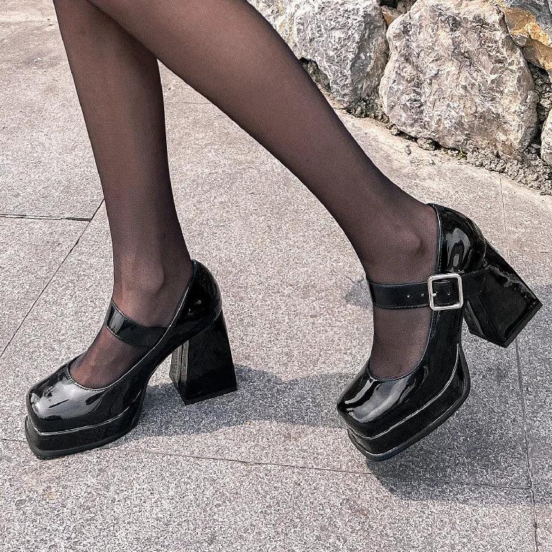 High Heels Pumps Mary Jane Shoes - Piña Colada