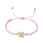 Bohemian Rhinestone Sea Turtle Woven Bracelet - Piña Colada