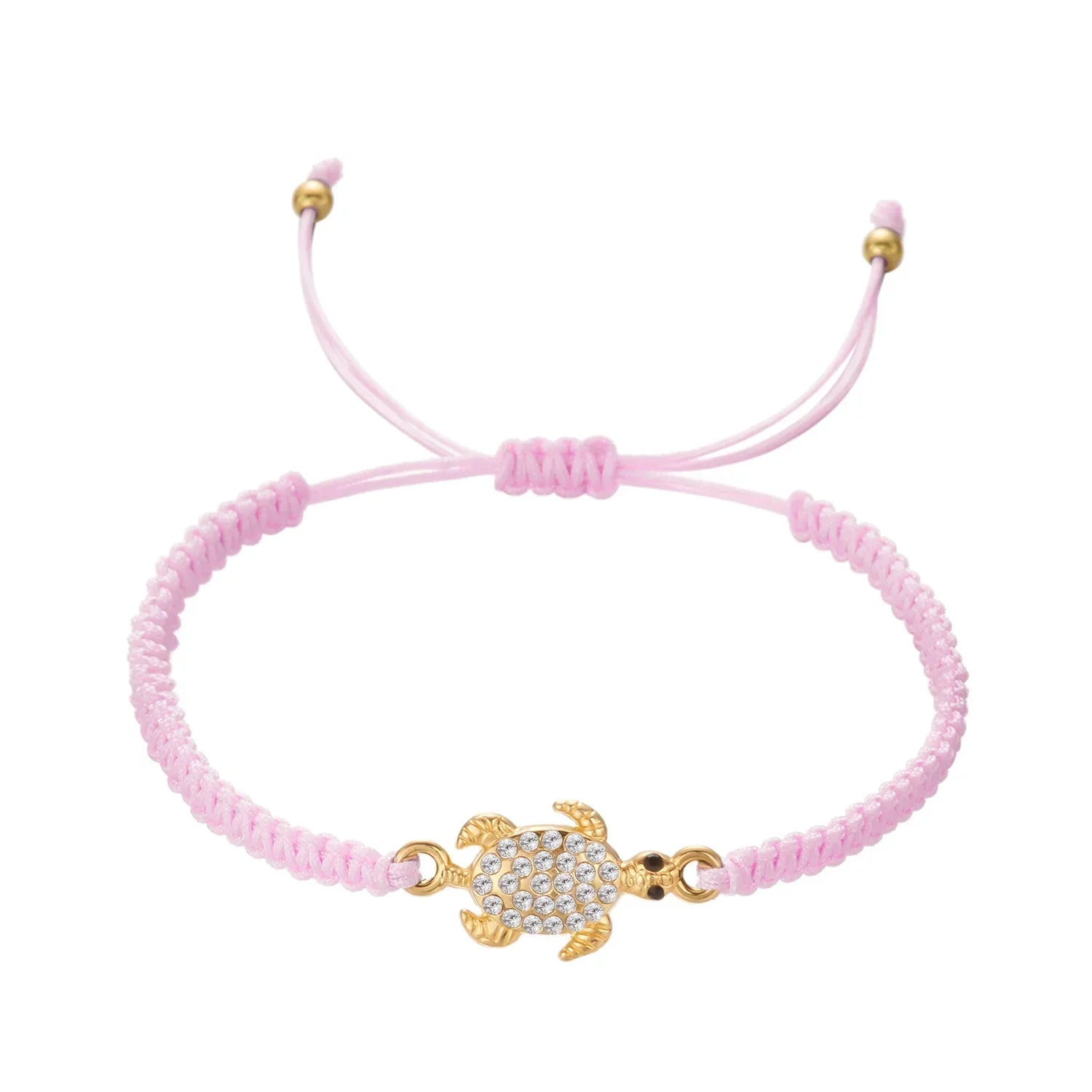 Bohemian Rhinestone Sea Turtle Woven Bracelet - Piña Colada