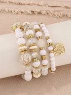 Boho Acrylic Beads Bracelet Set - Piña Colada