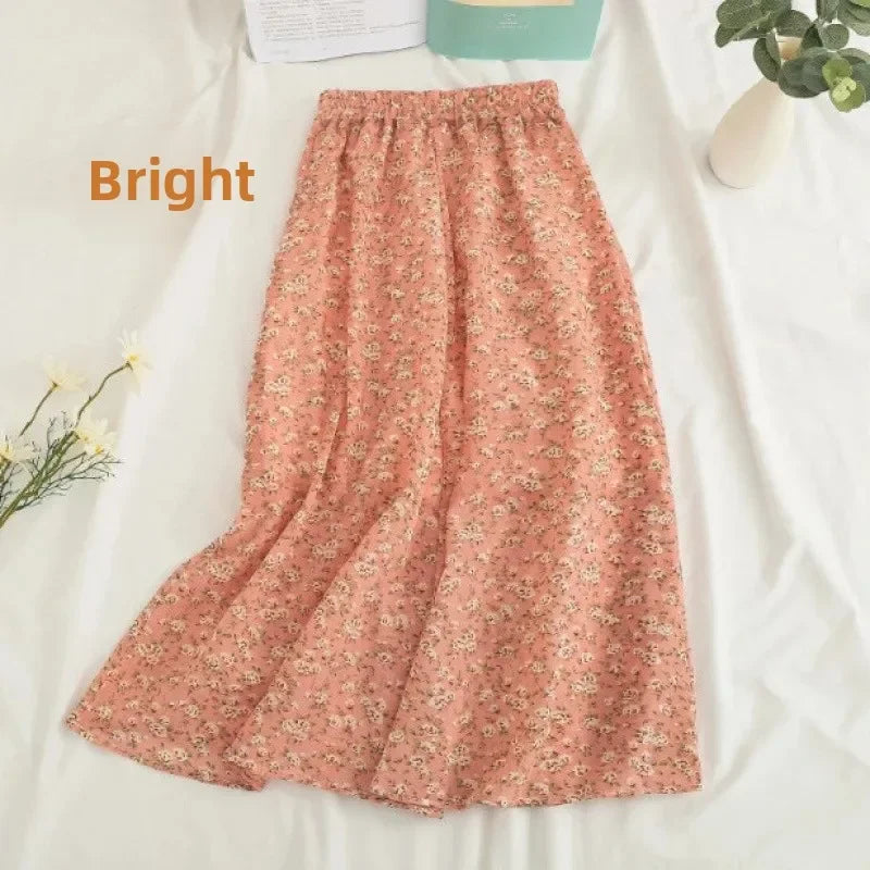 Floral Half Skirt Women's High Waist - Piña Colada