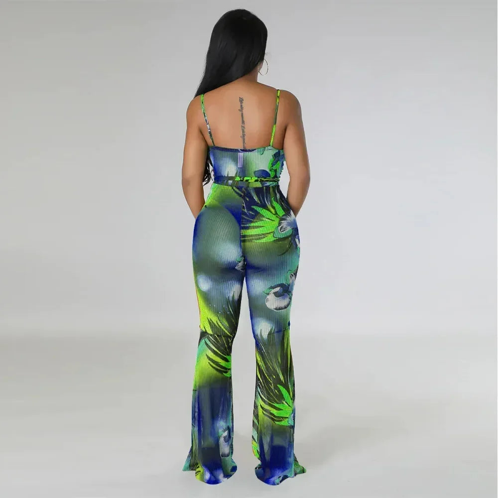 Floral Bodycon Jumpsuit - Piña Colada
