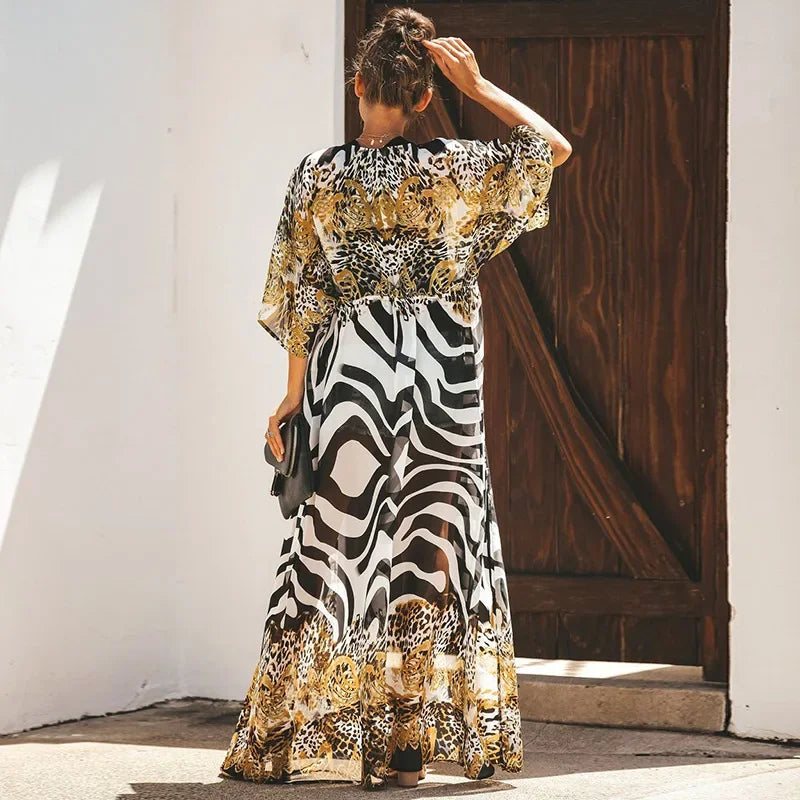 Bikini Cover Up Chiffon Kimono - Piña Colada