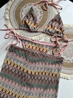 Swimsuit Colored Knitted Bikini - Piña Colada