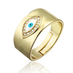 Hollowed out Evil Eye Ring - Piña Colada