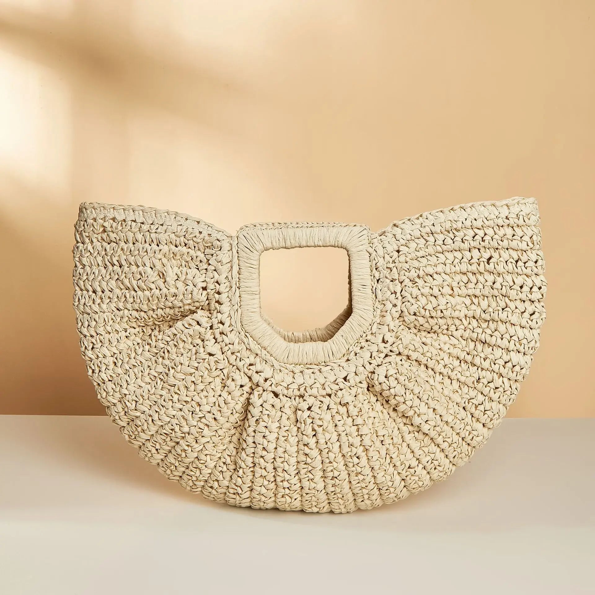 Natural Straw Clutch - Piña Colada