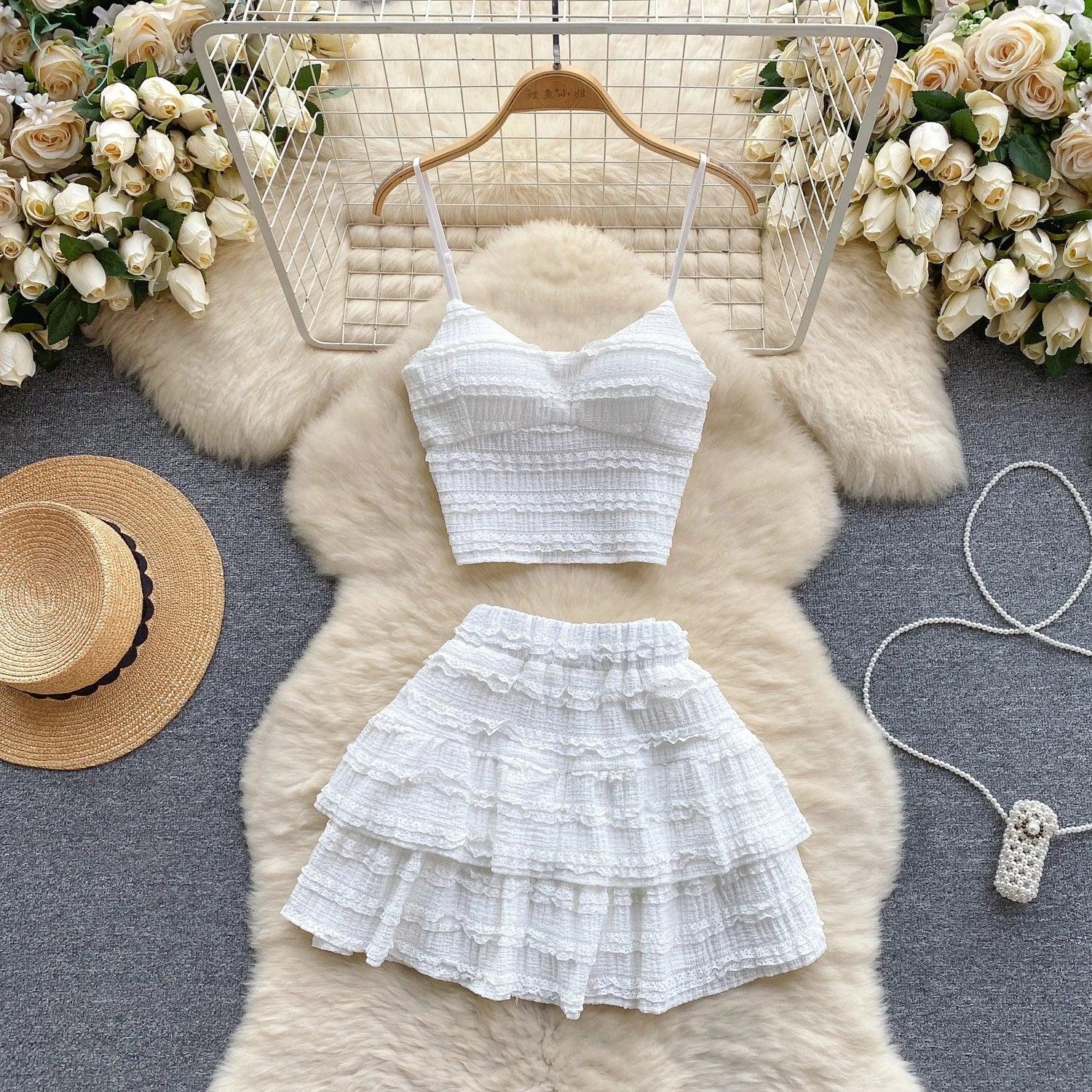 Sweet Ruched Mini Set - Piña Colada