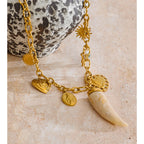 Gold Heart Resin Pendant Necklace