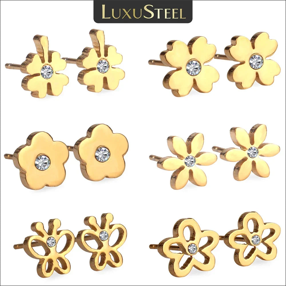FLowers 6Pairs Earring - Piña Colada