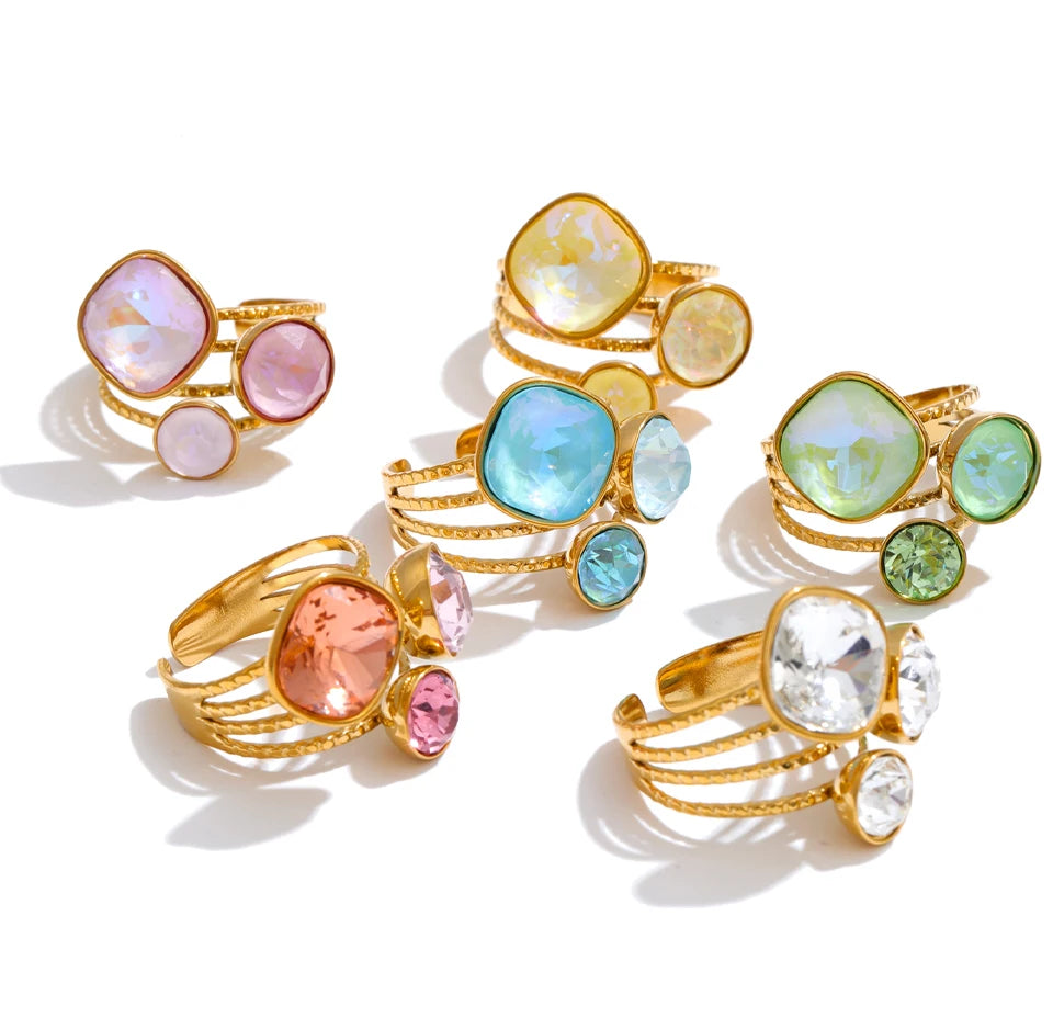 Multi-Color Crystal Ring