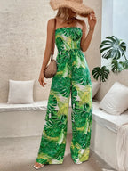 Summer Boho Wide Leg Printed Loose - Piña Colada