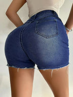 Mid-Waist Knit Casual Shorts - Piña Colada
