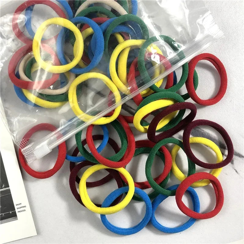 50PCS Elastic Hair Bands Set - Piña Colada