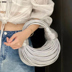 Gold Knotted Noodle Shoulder Bag – Luxury PU Hobo Clutch - Piña Colada