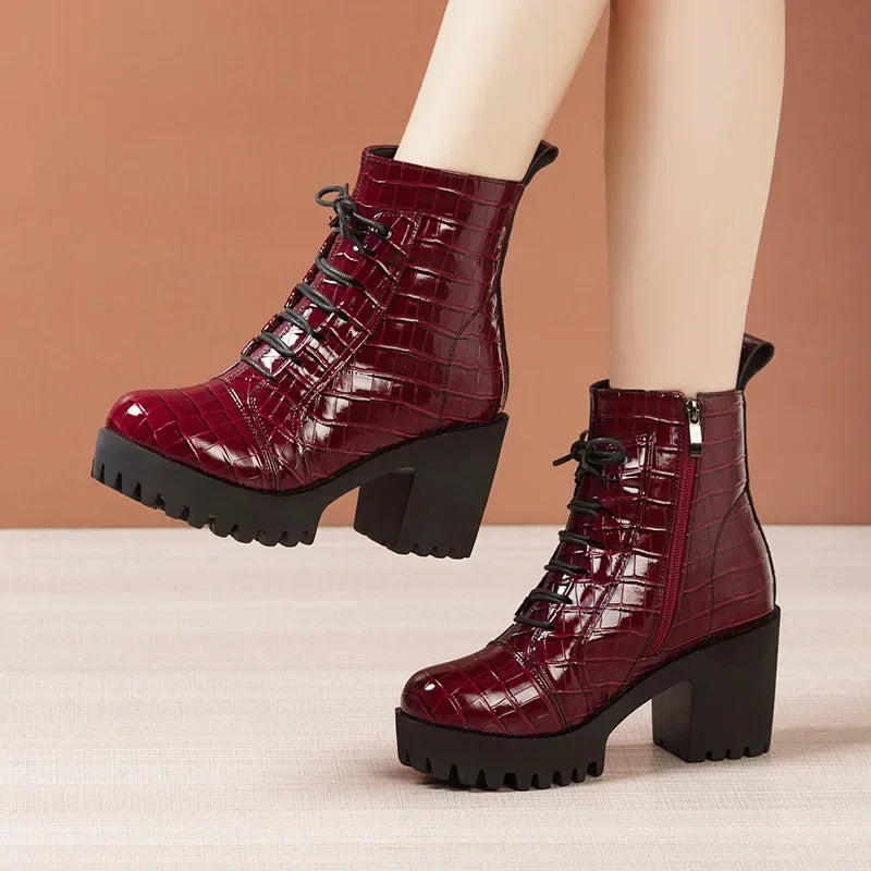 Ankle Boots Bright Leather - Piña Colada
