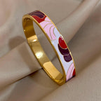 Geometric Pattern Cuff Bracelet - Piña Colada
