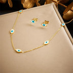 Stainless Steel The Devil's Eye Golden Necklace - Piña Colada