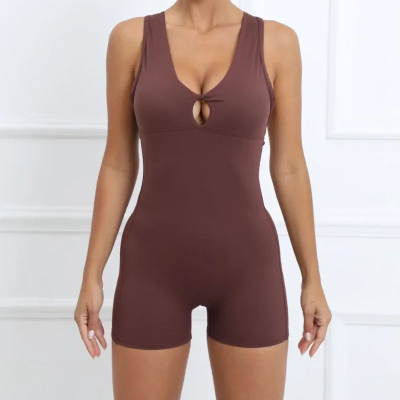 Seamless Sleeveless Yoga Jumpsuit for Women - Piña Colada