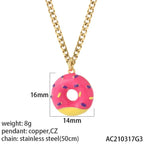 Gold Pendant Long Stainless Steel Chains - Piña Colada