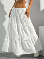 Midi Skirt with Tie Up - Piña Colada