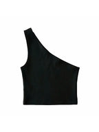 One Shoulder Cropped Tank - Piña Colada