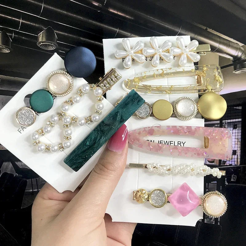 3/4pcs Set Pearl Hair Clip - Piña Colada