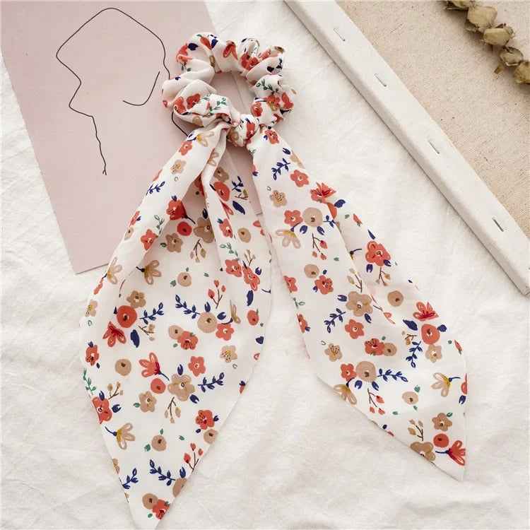 Print Bow Satin Long Ribbon - Piña Colada
