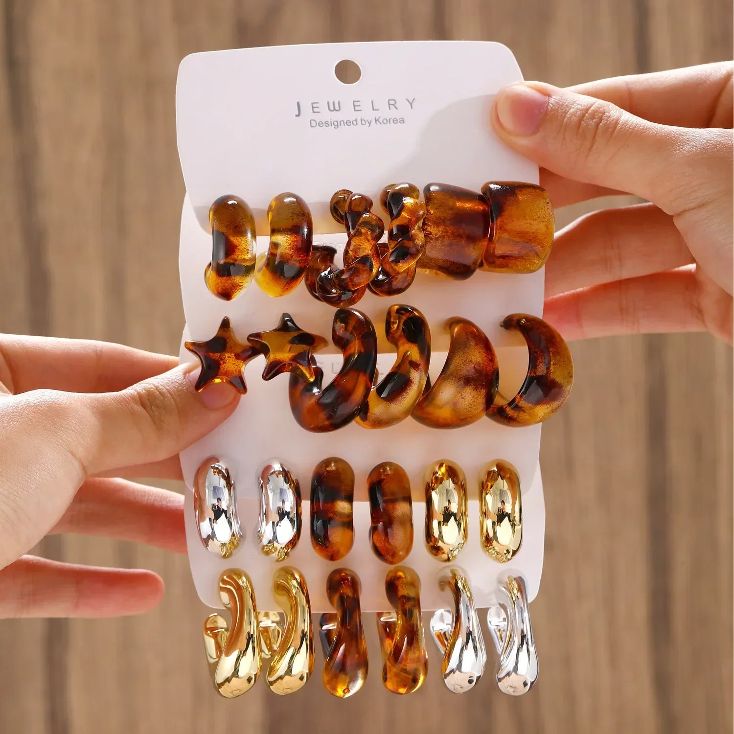 6Pcs/Set Classic Earrings - Piña Colada