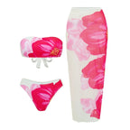 3-Piece High Waist Bikini Set with Skirt – Sexy Beachwear - Piña Colada
