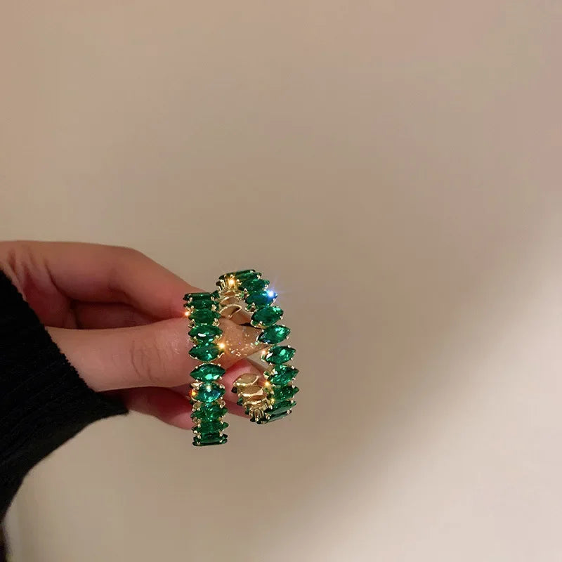 Hoop Earrings Zircon Crystal - Piña Colada