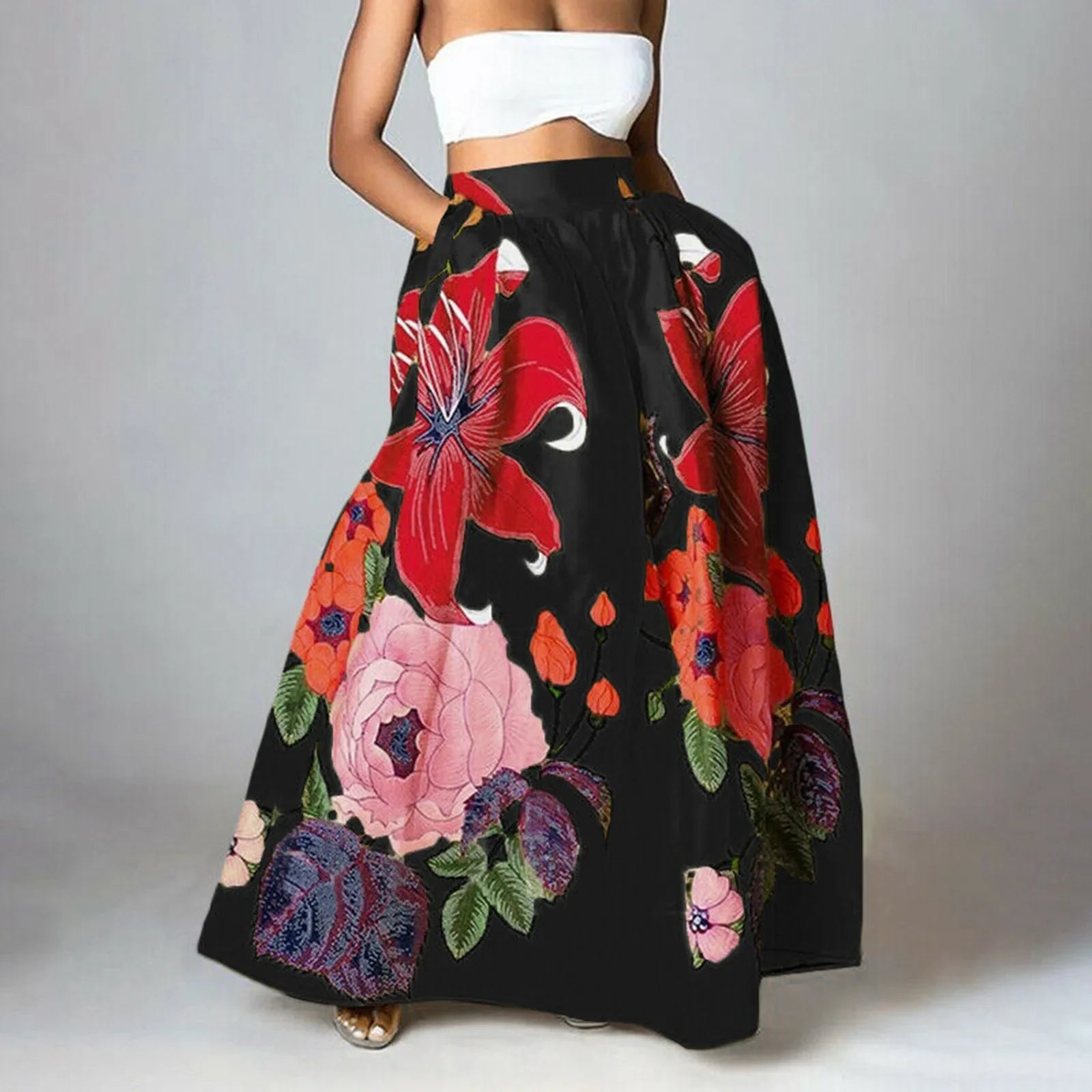 Long Skirt Large Swing High Waist - Piña Colada
