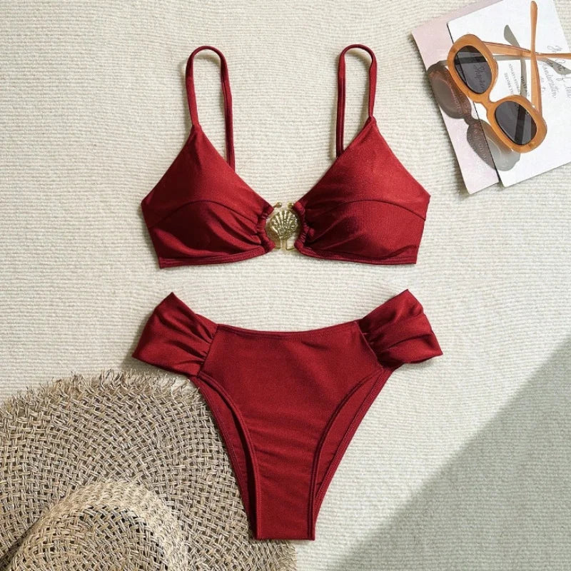 High-Waist String Bikini Set