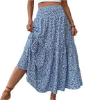 Floral Print Elastic Waist Loose - Piña Colada