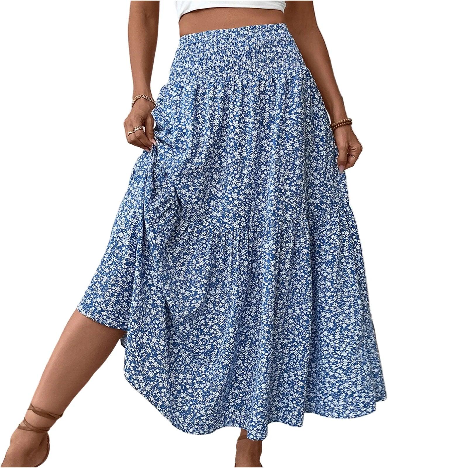 Floral Print Elastic Waist Loose - Piña Colada