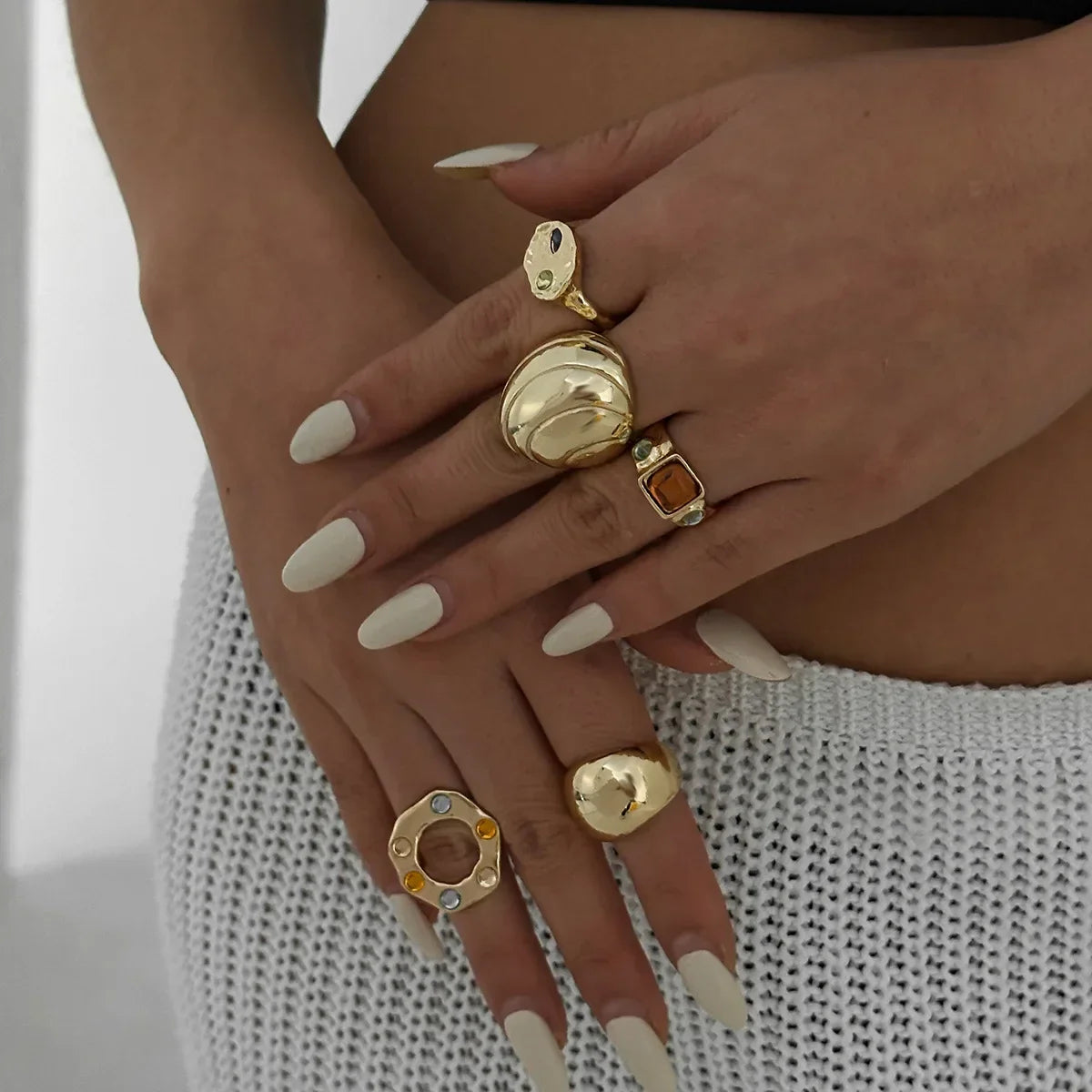 5Pcs/Set Vintage Irregular Metal - Piña Colada