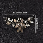 Crystal Pearl Hair Comb Clip - Piña Colada
