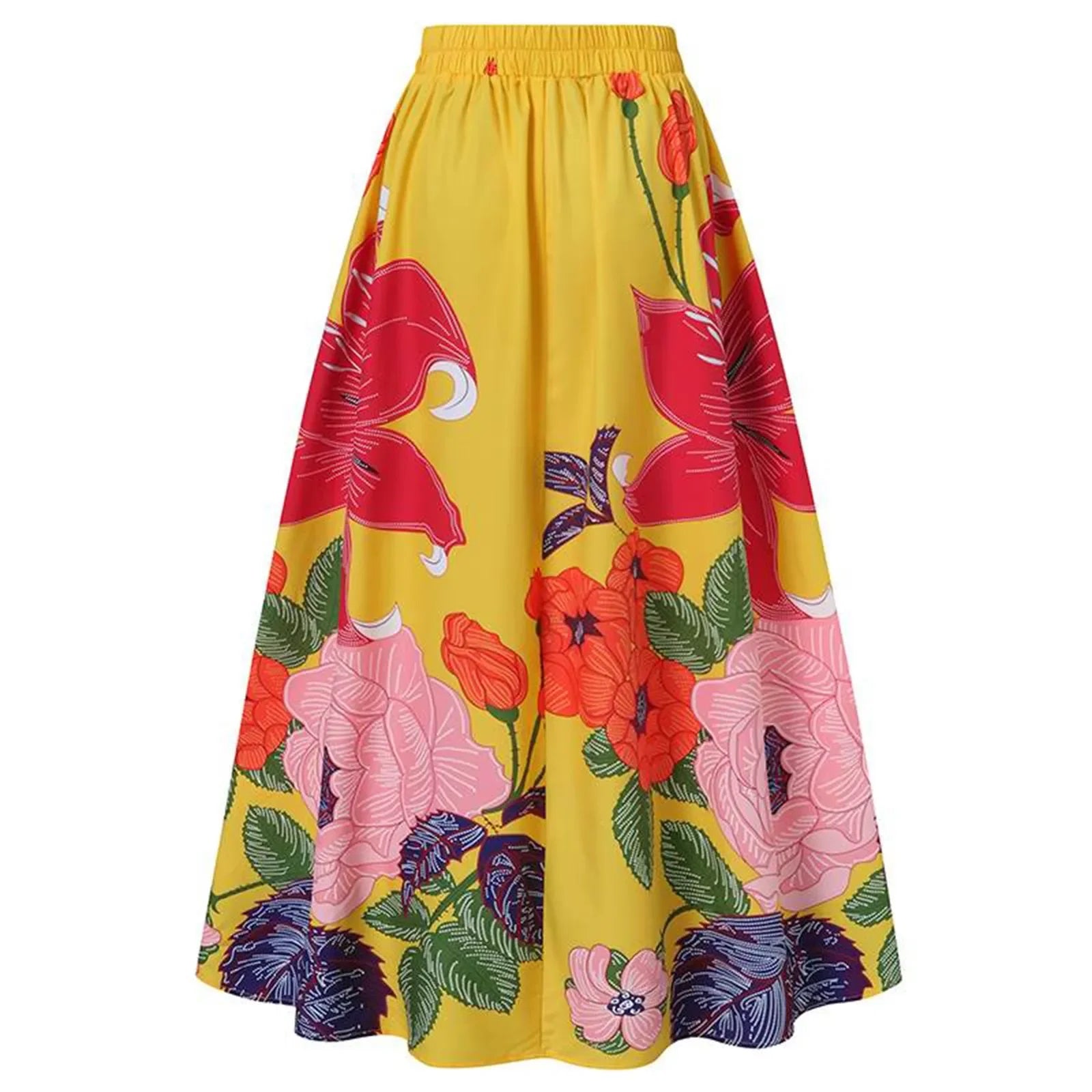 Long Skirt Large Swing High Waist - Piña Colada