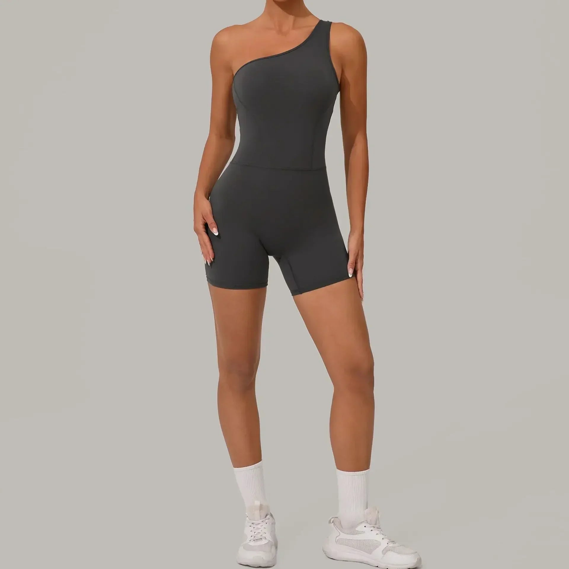 Women's Seamless Yoga Jumpsuit Sloping Shoulder Naked - Piña Colada